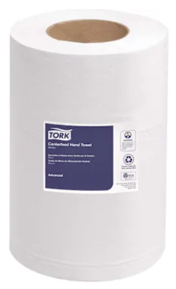 PAPER TOWELS, CENTER PULL, MINI, TORK ADVANCED, WHITE, 2-PLY, 266 SHEETS/ROLL, 12 ROLLS/CT LARGE